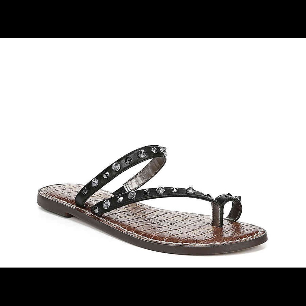 Sam Edelman Gordie Flat Sandal, Black Studded